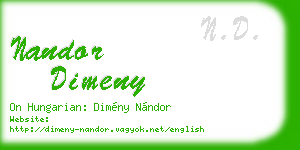 nandor dimeny business card